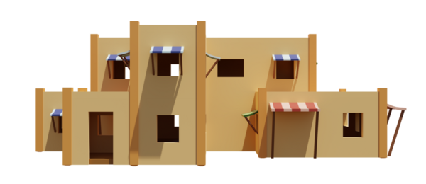 Desert House 'da. 3D görüntüleme. Mimarlık sanatı.