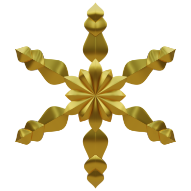 Altın Kar Tanesi Tasarımı, 3D görüntüleme.