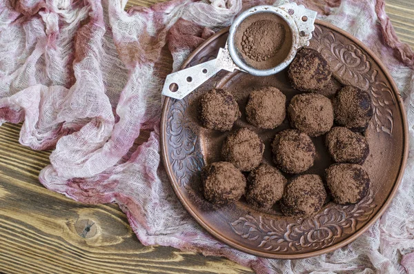 Kichererbsentrüffel mit Orangen und Kakao — Stockfoto