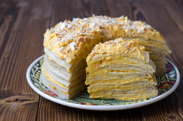 Pastel Tortitas Con Cuajada Limón Crema —  Fotos de Stock