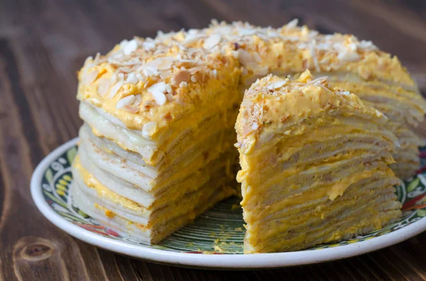 Pastel Tortitas Con Cuajada Limón Crema —  Fotos de Stock