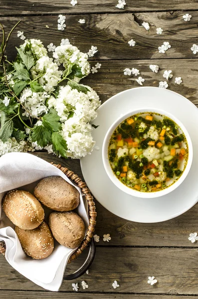 Italiaanse minestrone soep — Stockfoto