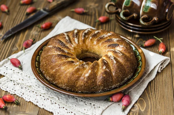 Budín de cuajada con sémola y manzanas —  Fotos de Stock