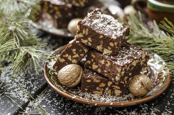 Csokoládé Caramel dióval — Stock Fotó
