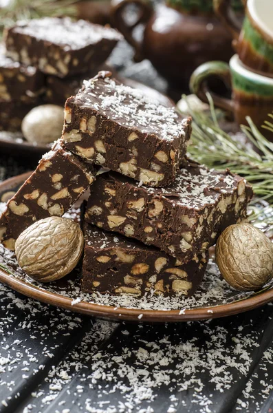 Csokoládé Caramel dióval — Stock Fotó