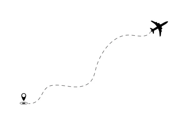 Route Aérienne Trajectoire Avion Concept Voyage — Image vectorielle