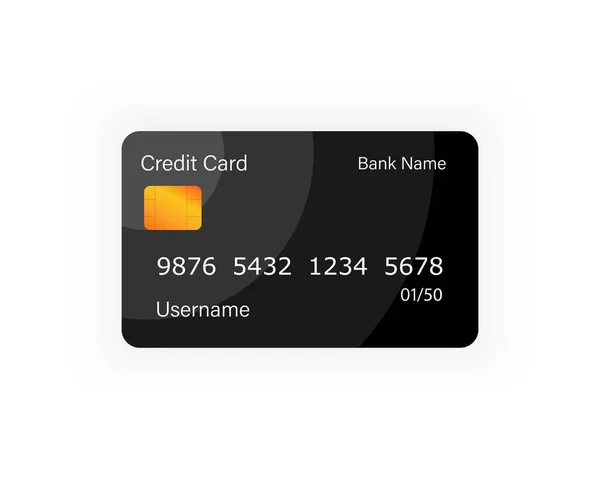 Cartão Crédito Realista Isolado Branco Conceito Finanças Bancos Pagamentos — Vetor de Stock