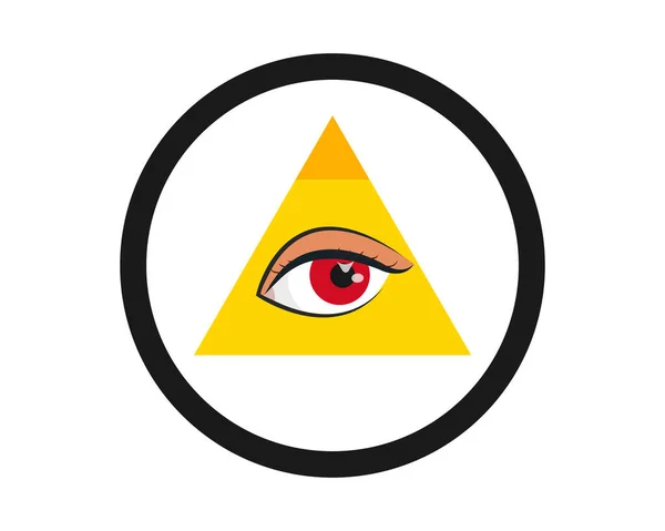 Eye Province Symbol Conspiracy Theory Sign Flat Vector Illustration — Stock Vector