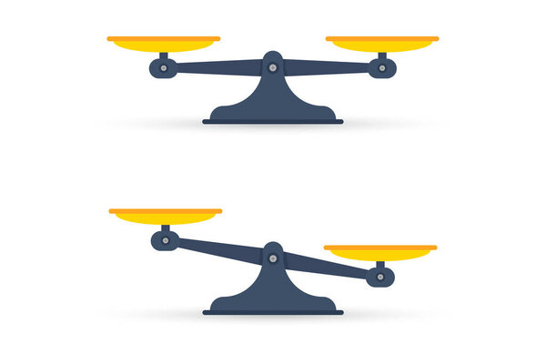 Set of scales. Libra, balance. Vector illustration.