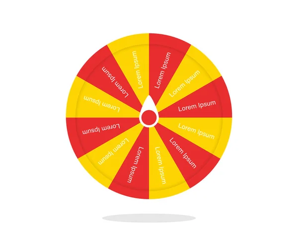 Rueda Fortuna Ruleta Imagen Vectorial Aislada Sobre Fondo Blanco — Archivo Imágenes Vectoriales