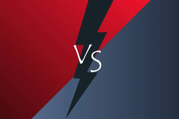 Rood Blauw Scherm Zwarte Bliksem Vecht Tegen Achtergrond Wedstrijd Strijd — Stockvector