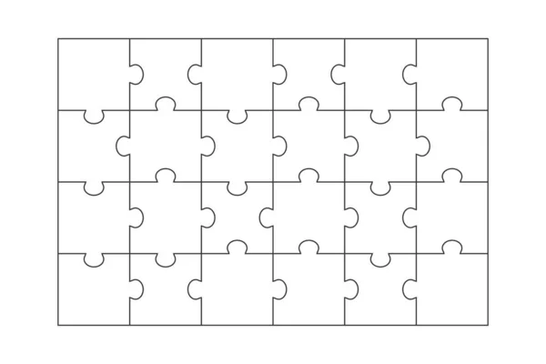 Jigsaw Puzzle Blank Mockup Creative Vector Illustration Template Presentation Advertising — Stock Vector