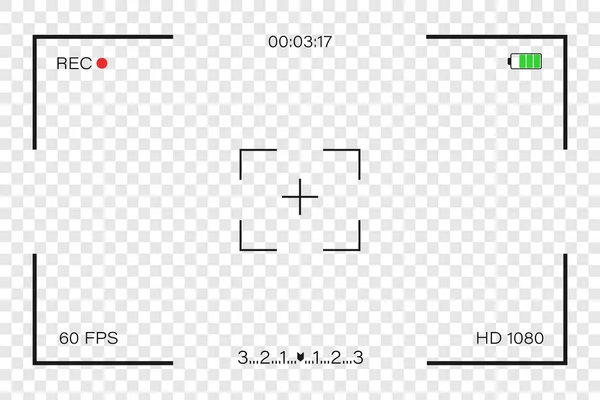 Odaklı Kamera Görüntüleyicisi Kamera Ekrana Odaklanıyor Ayarlar Yakınlaştır Batarya Durumu — Stok Vektör