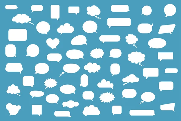 Burbujas Habla Blanca Nubes Pensamiento Gran Colección Formas Para Texto — Vector de stock