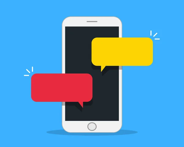 Οθόνη Smartphone Κενές Φυσαλίδες Μηνυμάτων Κενό Διάστημα Για Μήνυμά Σας — Διανυσματικό Αρχείο