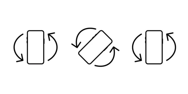 Smartphone Symbol Drehen Device Rotation Symbol Geräte Symbol Mit Pfeilen — Stockvektor