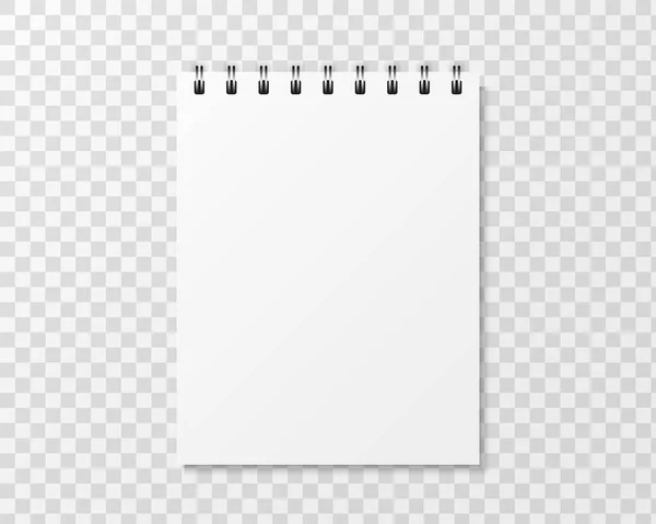 Şeffaf arkaplanda izole edilmiş bir gölge içeren defter şablonu. Vektör ders kitabı modellemesi.
