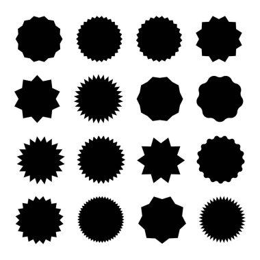 Siyah vektör dükkanı etiketleri. İndirimli çıkartma koleksiyonu. Rozet, fiyat etiketi ayarlandı