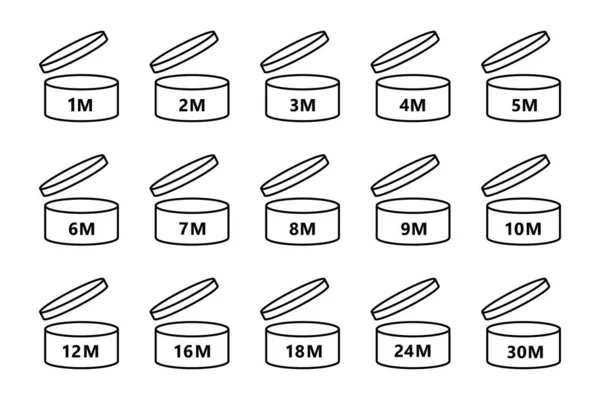 Symbole Mit Verfallsdatum Zeit Nach Der Eröffnung Pao Zeichen Für — Stockvektor