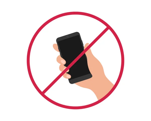 Geen Telefoonsignaal Het Gebruik Van Smartphone Verboden Pictogram Vectorwaarschuwing — Stockvector