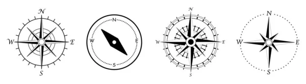 Starożytna Ilustracja Kompasu Róża Wiatrów Dla Logo Lub Mapy Ikony — Wektor stockowy