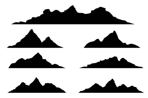 Mountain Silhouettes Vector Collection Mountain Landscape Shapes Design — Stock Vector