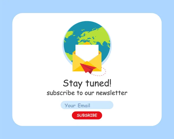Modelo Assinatura Newsletter Formulário Envio Mail Para Website Projeto Vetorial — Vetor de Stock