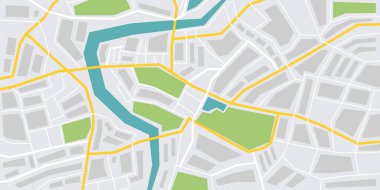 Şehir haritası vektör arka planı. Şehir yolları. Tasarım için arkaplan