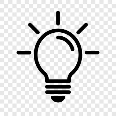 Lamba ampul simgesi şeffaf arkaplanda izole edildi. İyi bir fikir, yaratıcılık ya da inpiyon sembolü. Vektör ögesi