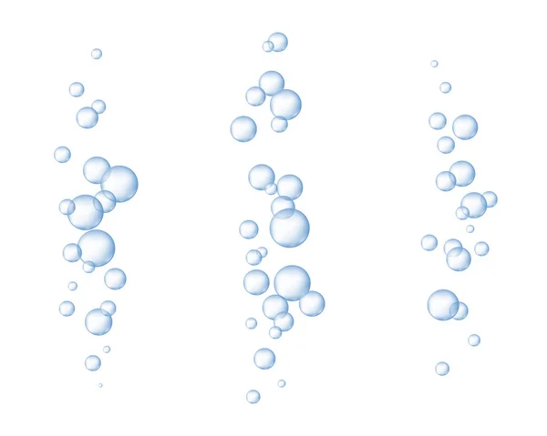 Bulles Réalistes Pour Conception Paquet Shampooing Savon Bulles Soda Éléments — Image vectorielle