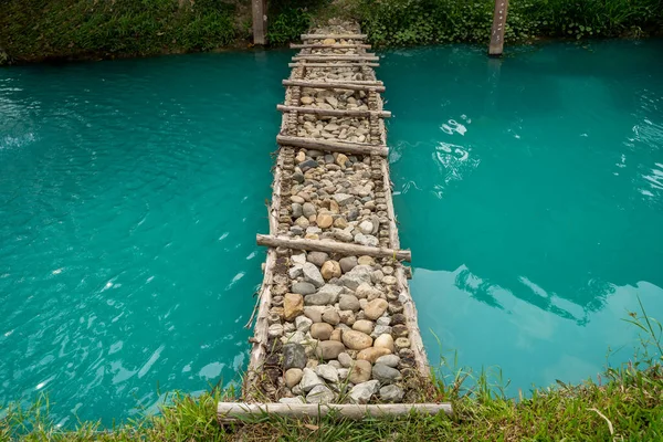 Water Manmade Dam Small River Small Barrier Pond — Stock Photo, Image