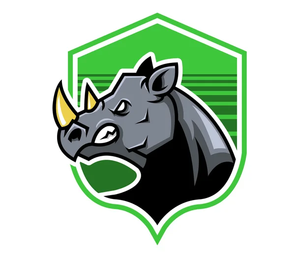 Insignia verde Rhino — Vector de stock