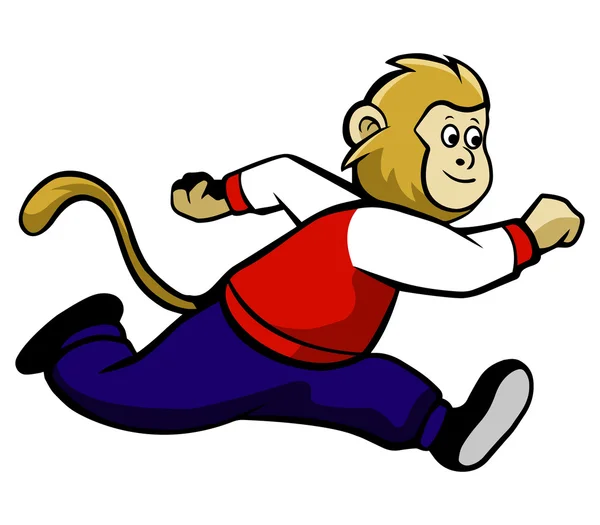 Мультфильм "Бегущая обезьяна" — стоковый вектор