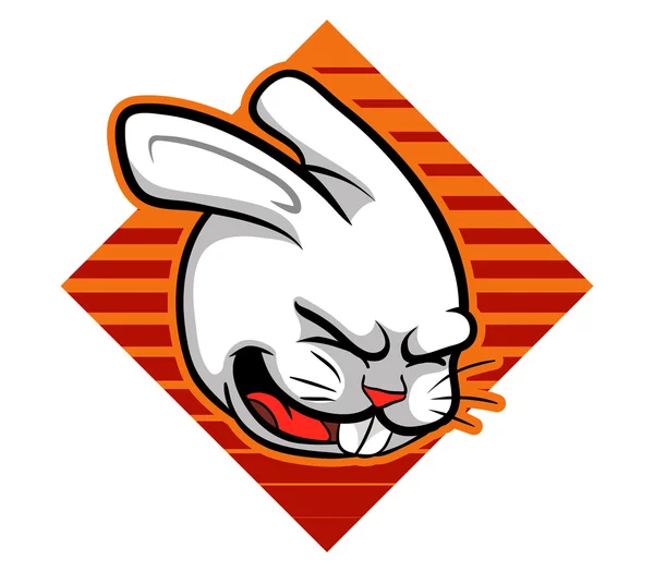Lach konijn Badge — Stockvector