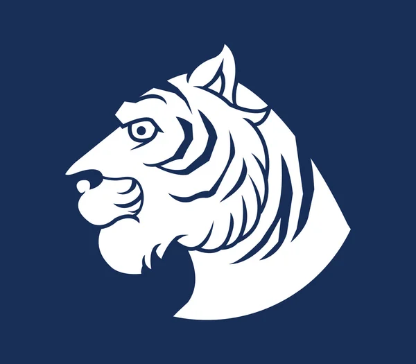 Silhouette tête de tigre — Image vectorielle