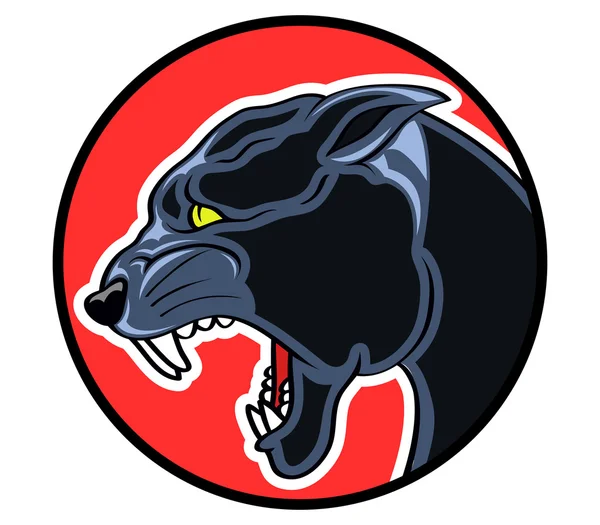 Circle Badge Panther — Stock Vector