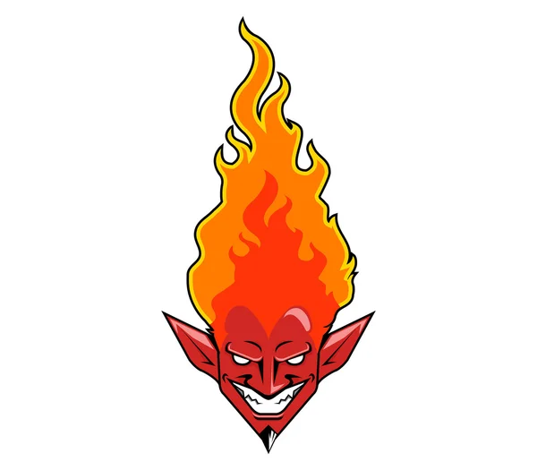 Diabo flamejante vermelho — Vetor de Stock