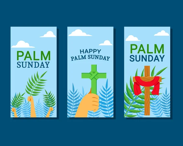 Kutsal Hafta Kutlamalarında Palm Sunday Için Pankart Tasarımı — Stok Vektör