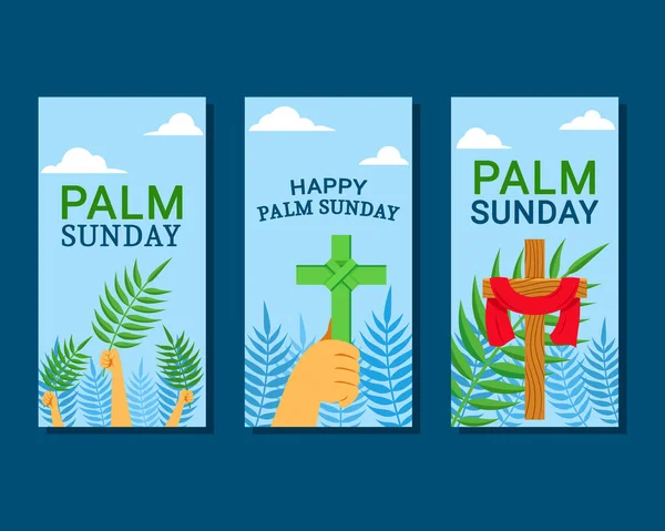 Banner Design För Palm Söndag Helig Vecka Firande Stockillustration
