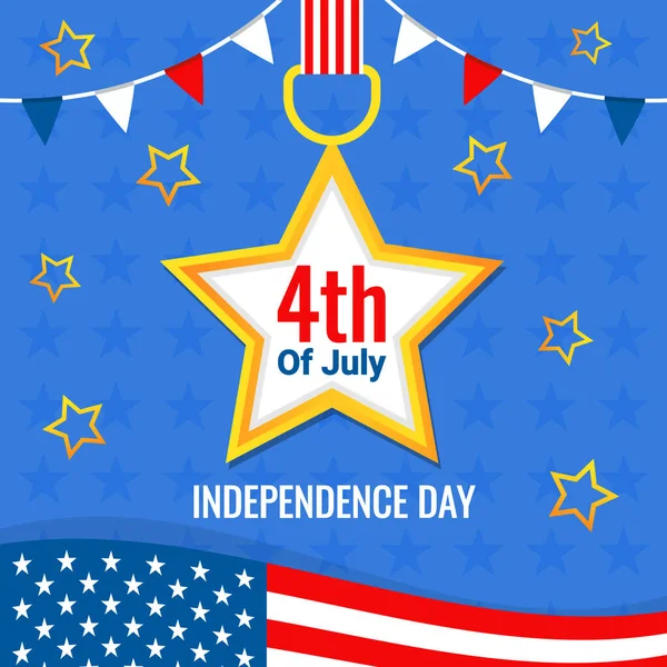 América Independência Dia Celebração Saudações Cartão Ilustração — Vetor de Stock