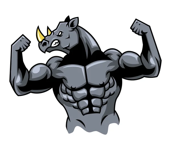 Rinoceronte muscular — Vetor de Stock