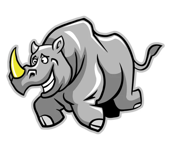 ¡Rhino corre! — Vector de stock