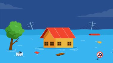 Şiddetli fırtına büyük sel felaketine neden oluyor..