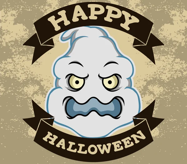 Ghost Head Halloween Badge — Stock vektor