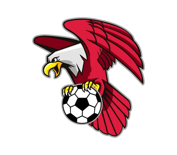 Flying Bald Eagle Візьміть футбольний м'яч — стоковий вектор