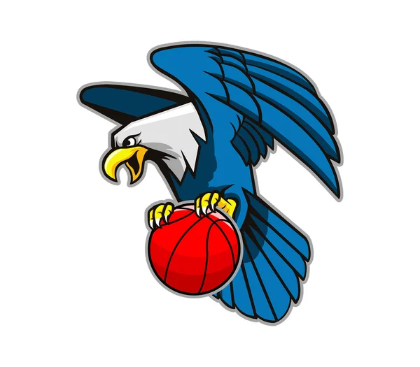 Flying Bald Eagle Grab Basketball — Stock Vector