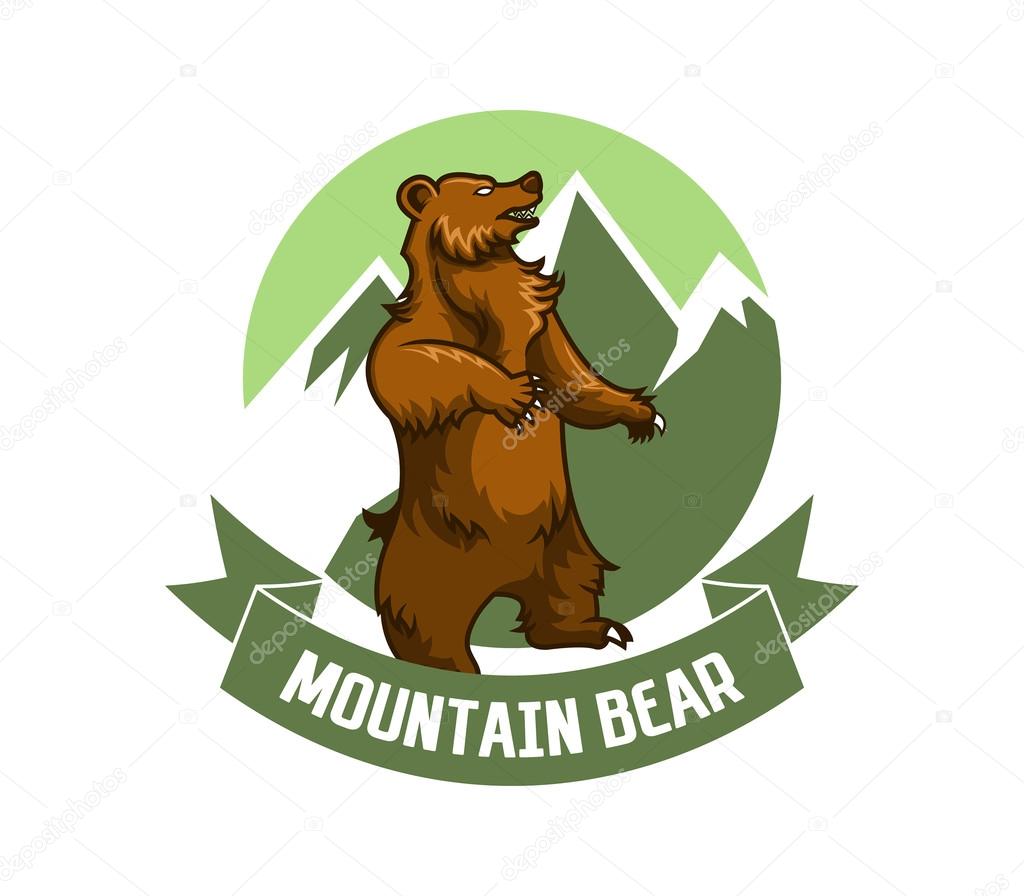 Vector illustration of mountain bear logo