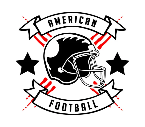 American Football Badge Hand Draw — Stock Vector