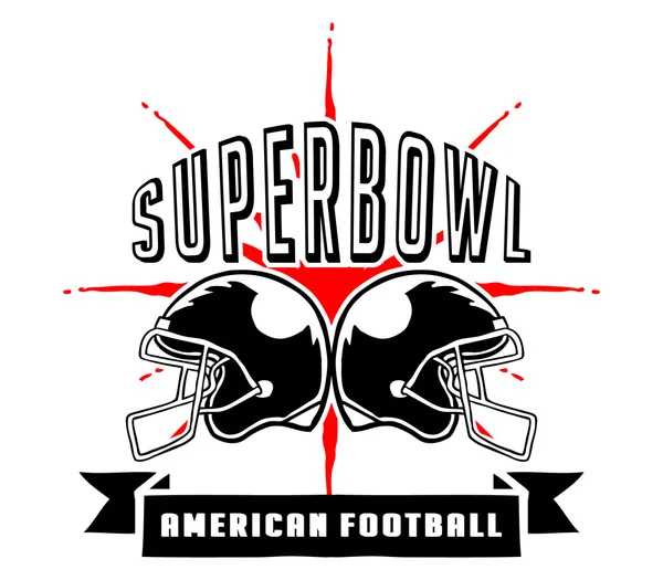 Superbowl And Football Badge Hand Draw — Stock Vector