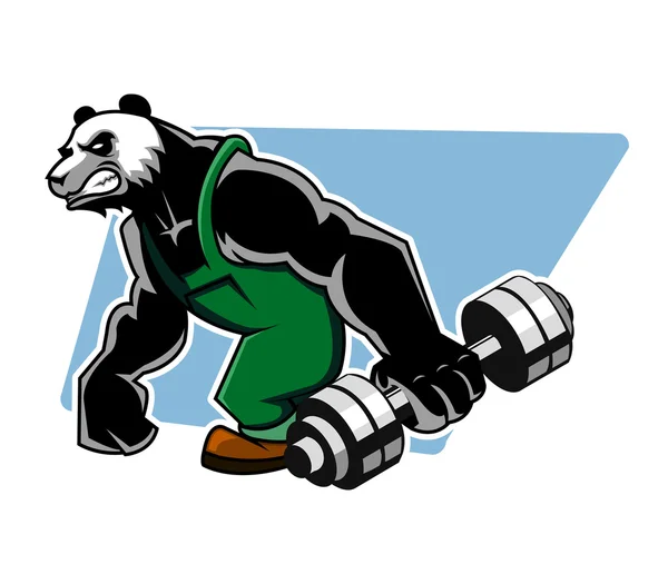 Panda Pegue Dumbbell — Vetor de Stock